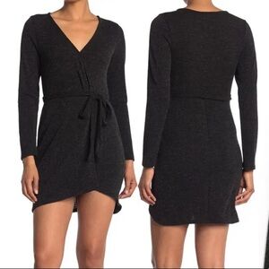 NWT Max And Ash Black Long Sleeve Wrap mini Dress